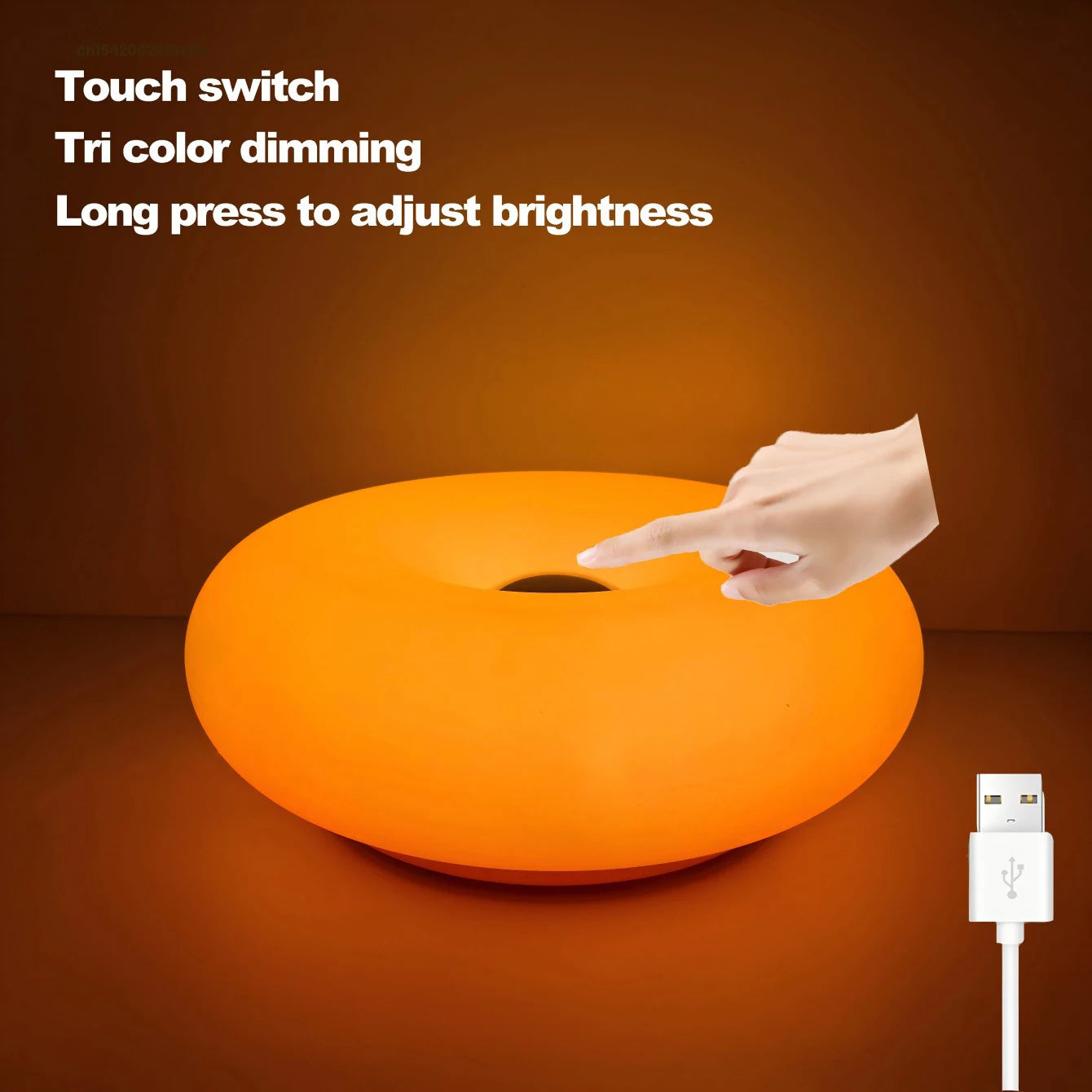 Donut orange lamp with touch switch
