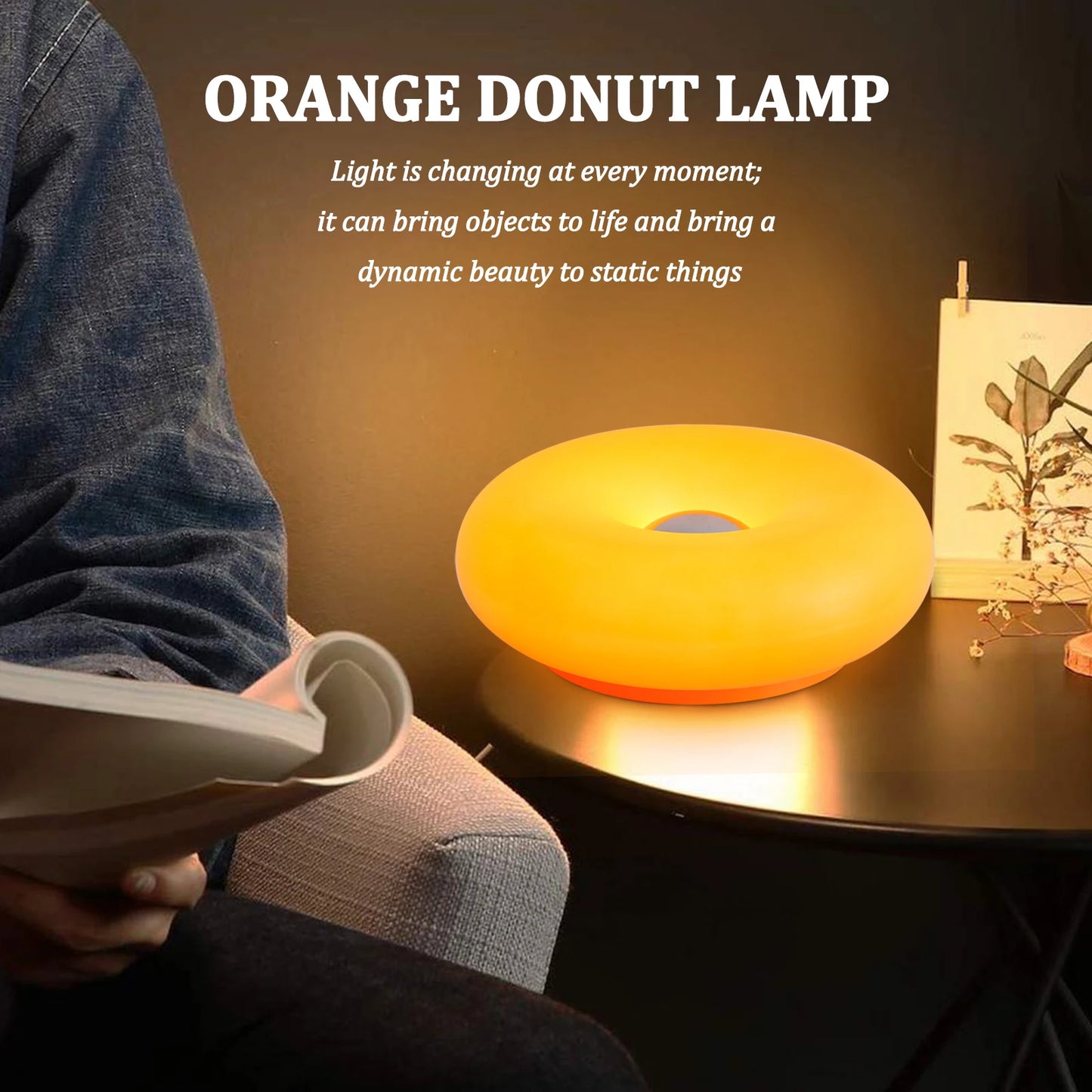 Donut orange lamp with touch switch