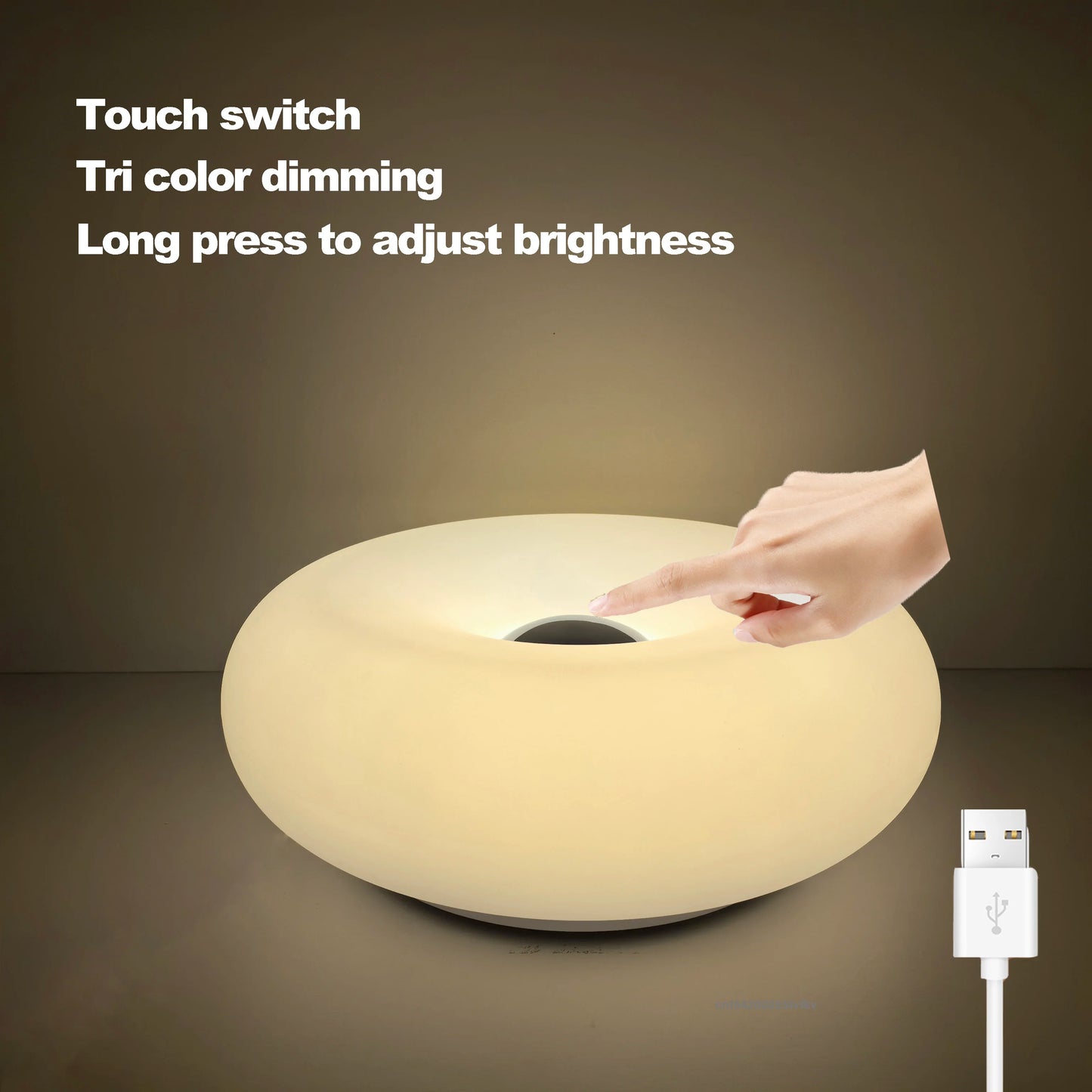 Donut orange lamp with touch switch