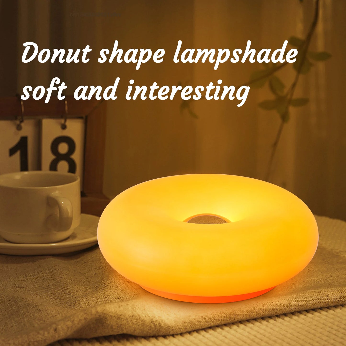Donut orange lamp with touch switch