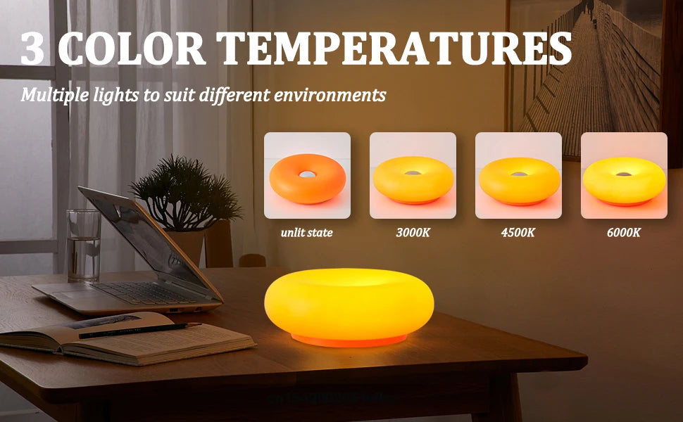 Donut orange lamp with touch switch