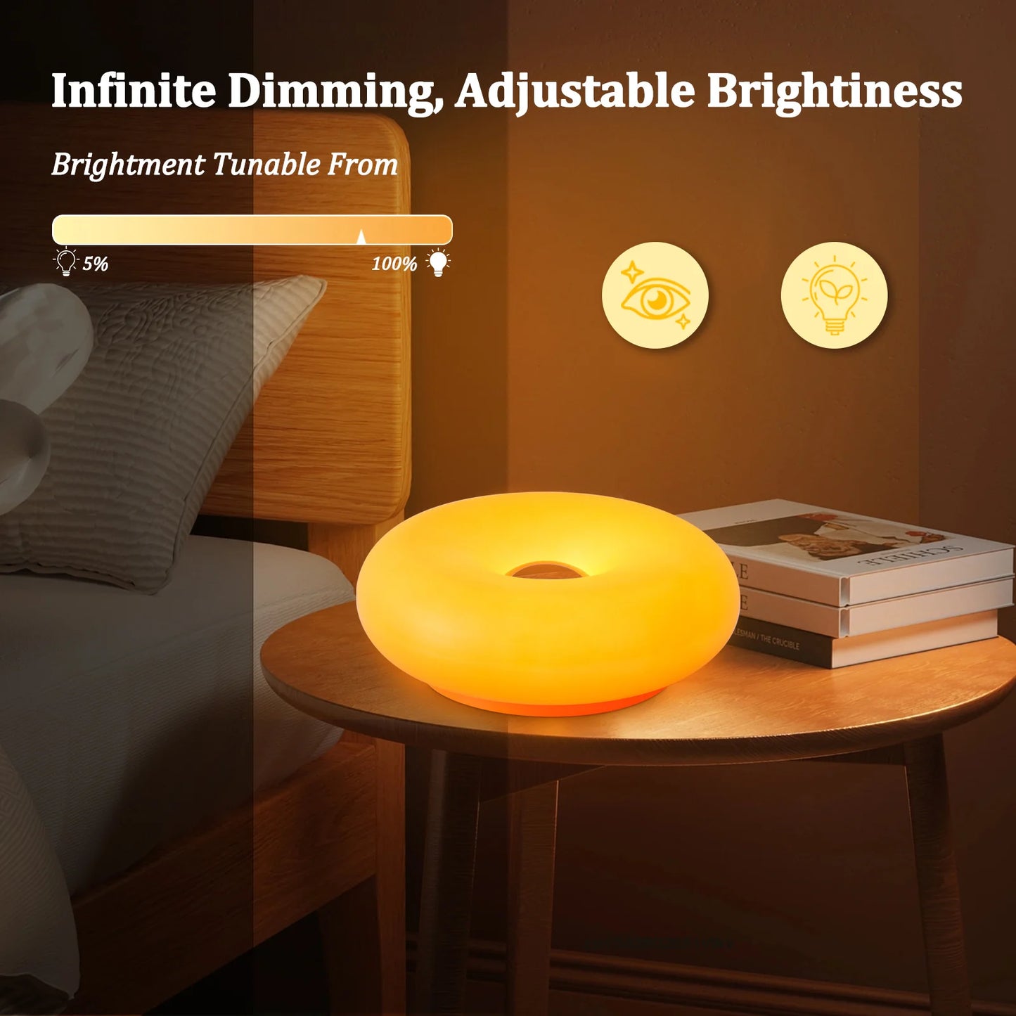 Donut orange lamp with touch switch